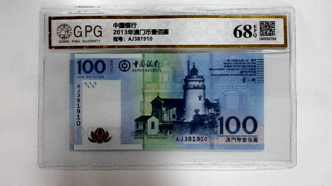 2013年澳门币壹佰圆