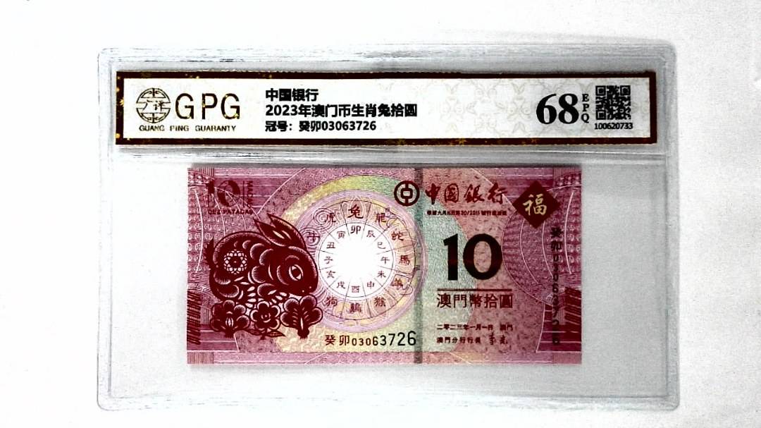 2023年澳门币生肖兔拾圆