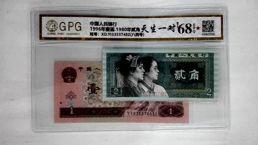 1996年壹圆.1980年贰角