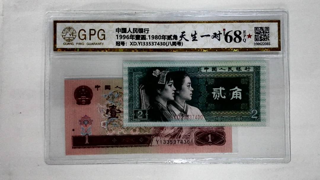 1996年壹圆.1980年贰角