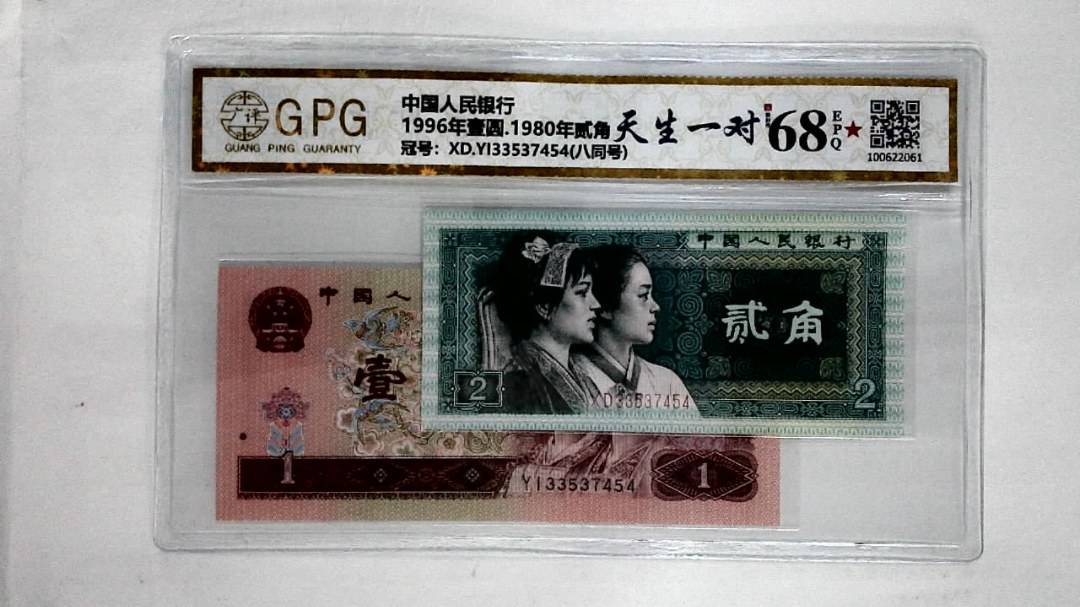 1996年壹圆.1980年贰角