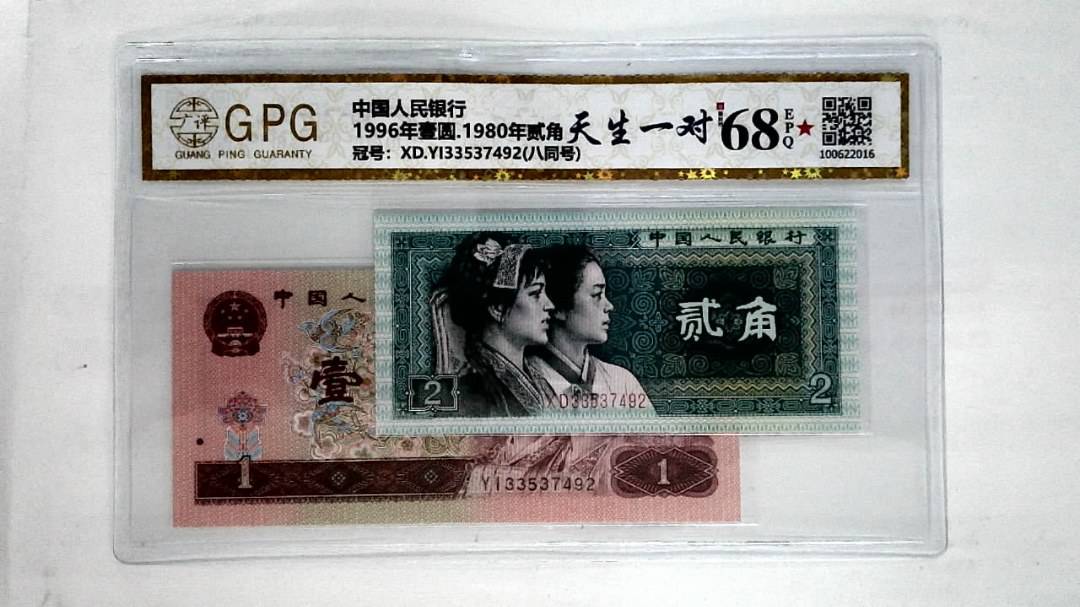 1996年壹圆.1980年贰角